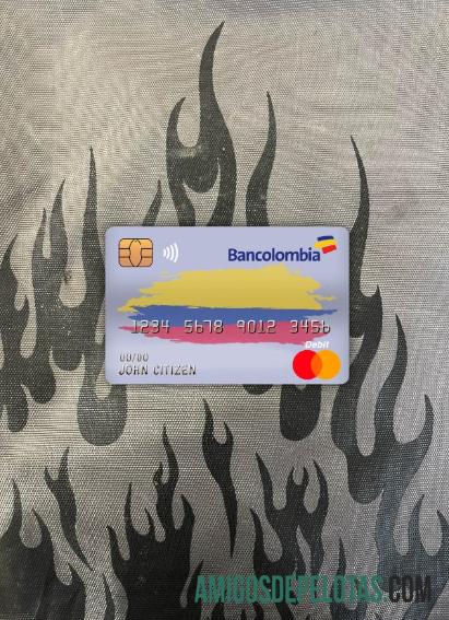 Colômbia Bancolombia Banco Master Cartão de Débito Photolook Front exemplo real